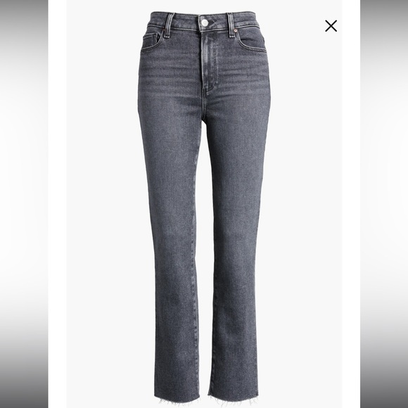 PAIGE Cindy Raw Hem High Waist Ankle Straight Leg Jeans - Picture 6 of 12